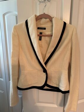 Lauren Ralph Lauren Cream Blazer with Black Trim